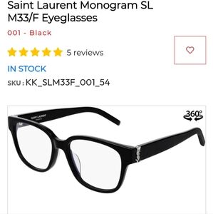 YSL Black Glasses SL M33/F